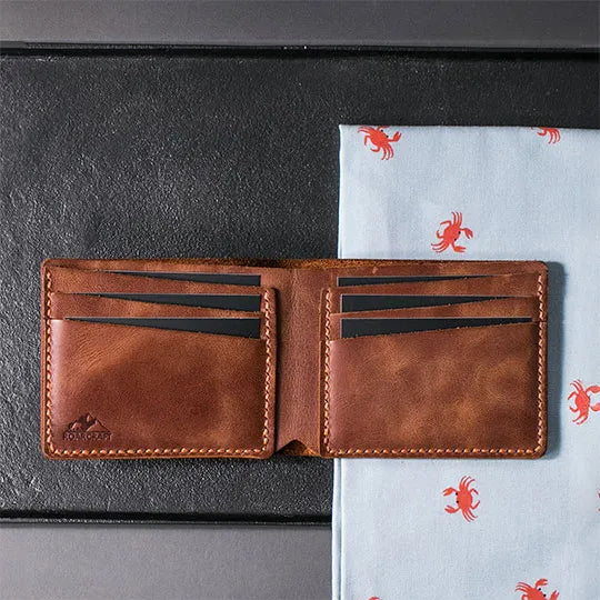 leather vertical wallet