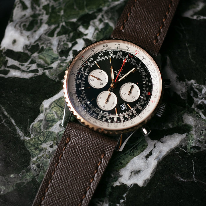 Custom Made Leather Watch Strap - Bitter Saffiano