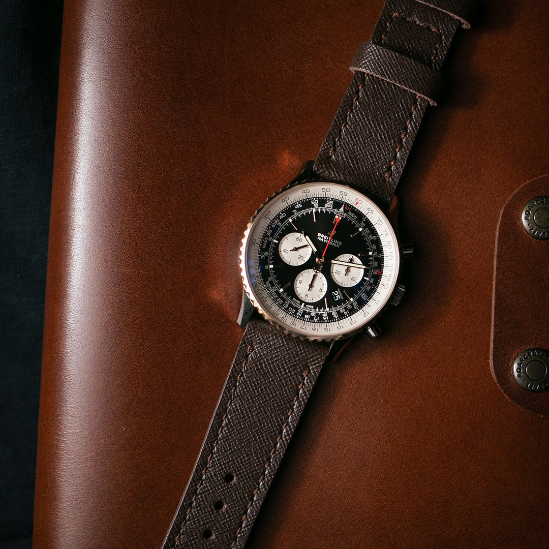 Custom Made Leather Watch Strap - Bitter Saffiano