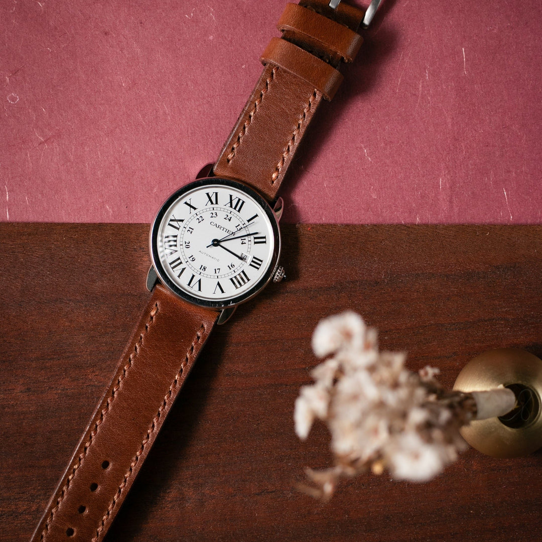 Custom Made Leather Watch Strap - Antique Brown
