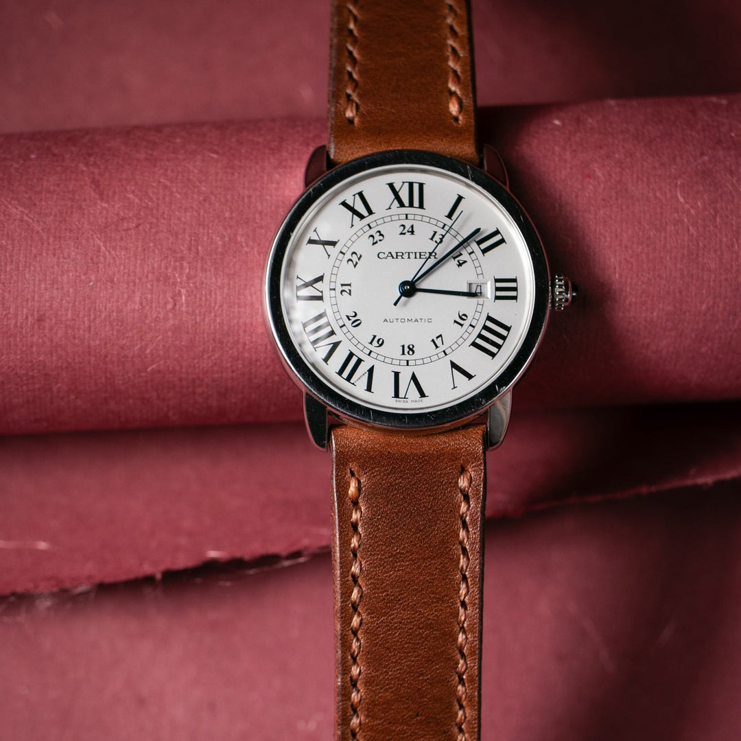 Custom Made Leather Watch Strap - Antique Brown