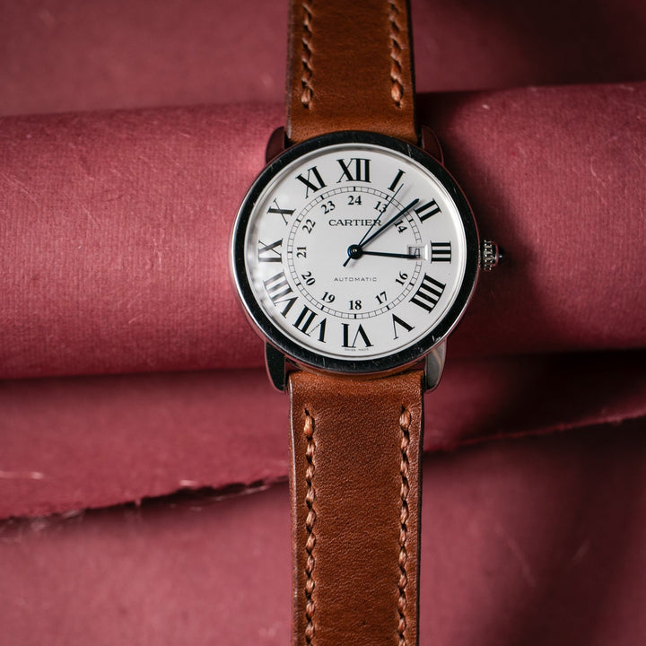 Custom Made Leather Watch Strap - Antique Brown