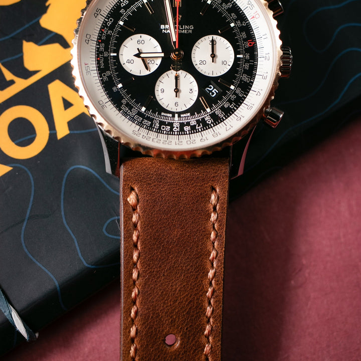 Custom Made Leather Watch Strap - Antique Brown
