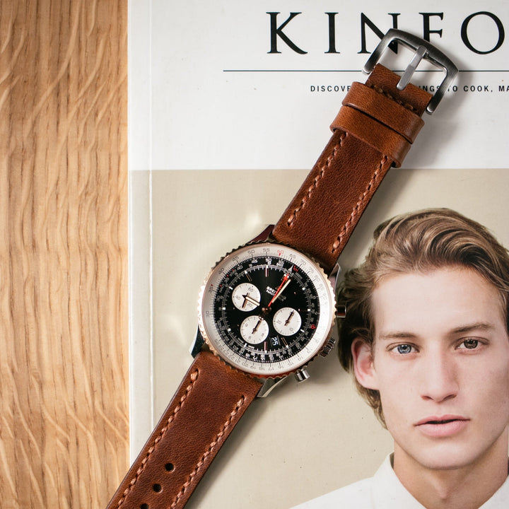 Custom Made Leather Watch Strap - Antique Brown