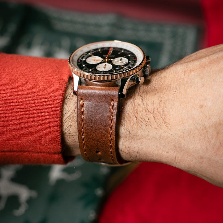 Custom Made Leather Watch Strap - Antique Brown