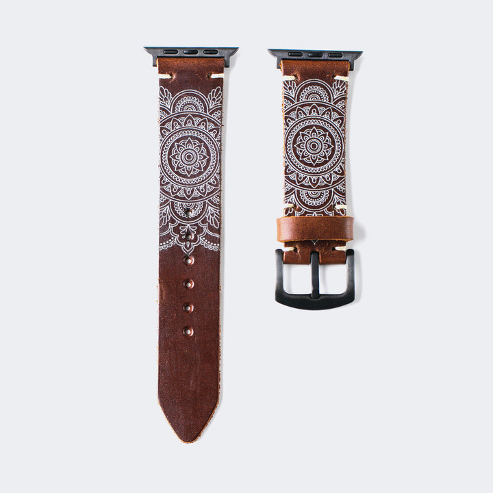 Mandala - Apple Watch Leather Band - Antique Brown Default Title 