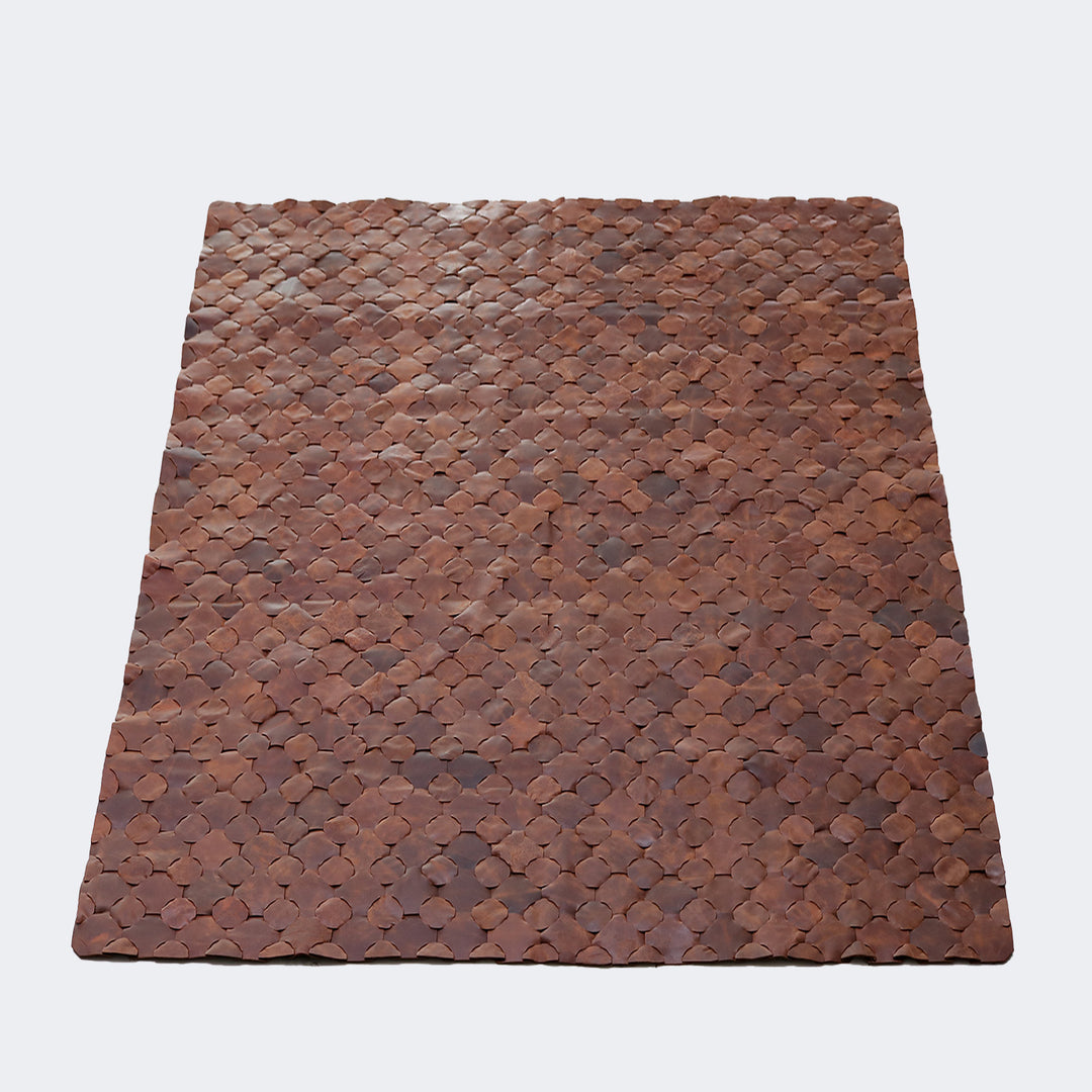 Knitted Leather Rug Tobacco