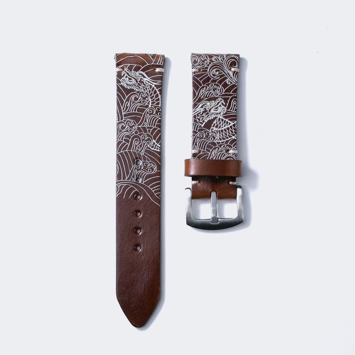 Dragon - Leather Watch Strap - Antique Brown Default Title 