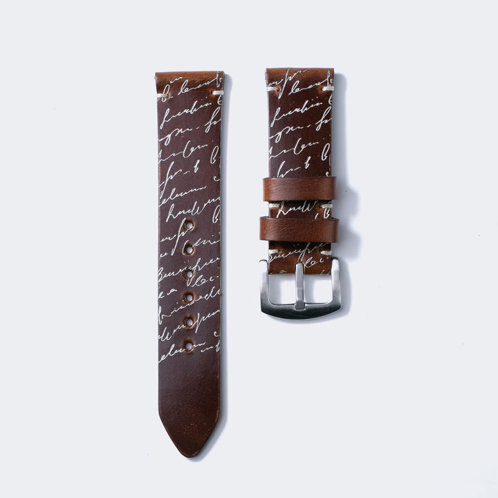 Scritto White - Leather Watch Strap - Antique Brown Default Title 