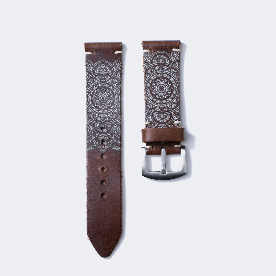 Mandala - Leather Watch Strap - Antique Brown Default Title #MWS Options 1