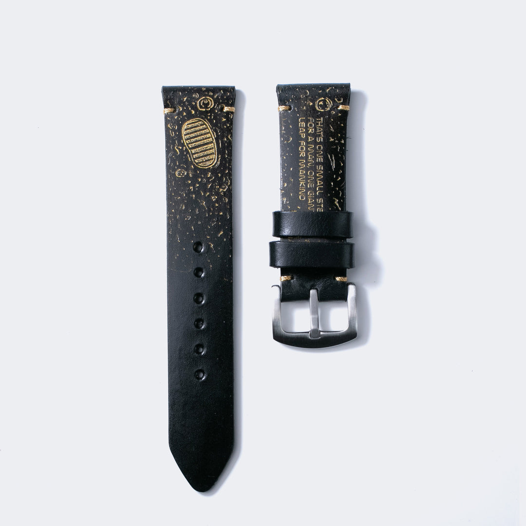 Gold Moon - Leather Watch Strap - Black Default Title #MWS Options 1