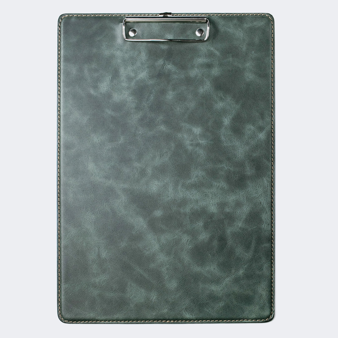 Leather A4 Clipboard Emerald