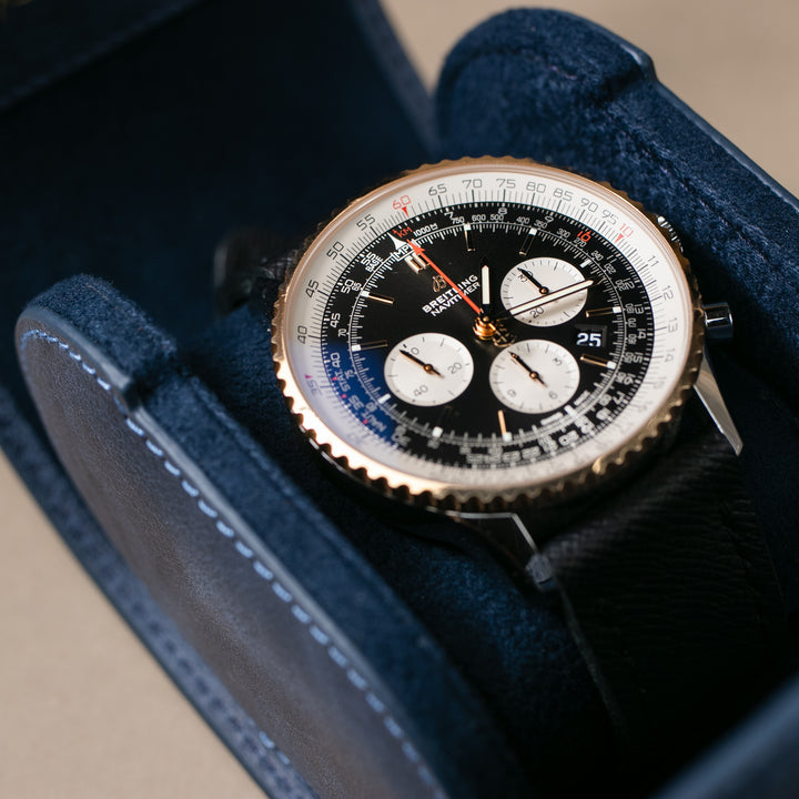Watch Case - 1 Watch Blue Leather Roll