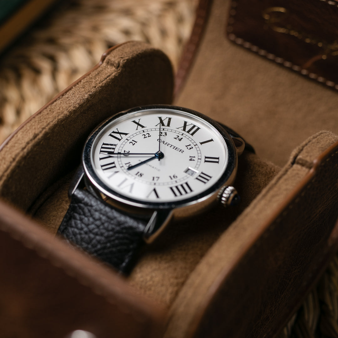 Watch Case - 1 Watch Tobacco Leather Roll