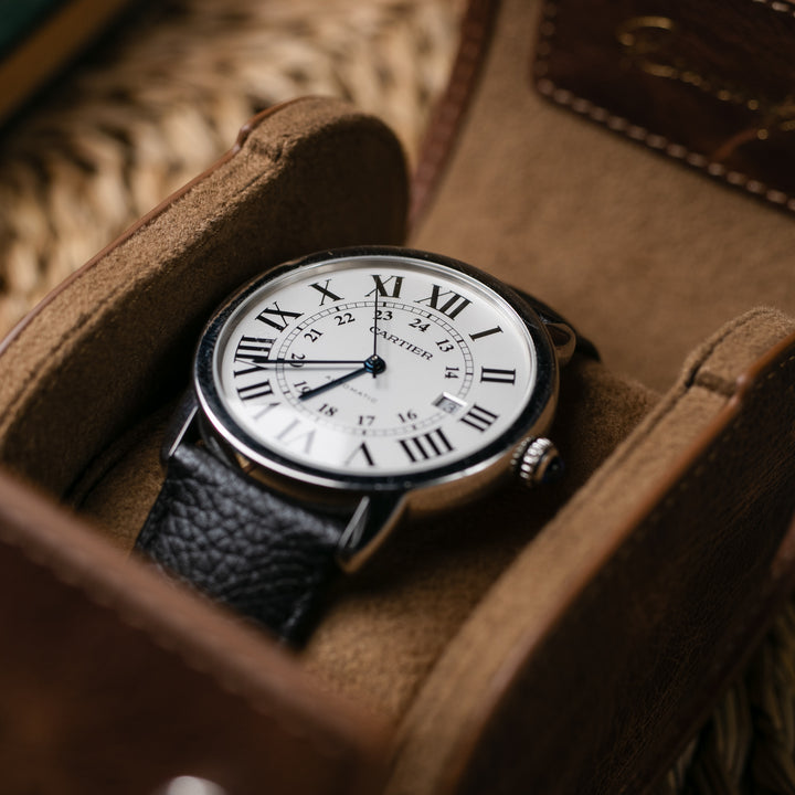 Watch Case - 1 Watch Tobacco Leather Roll