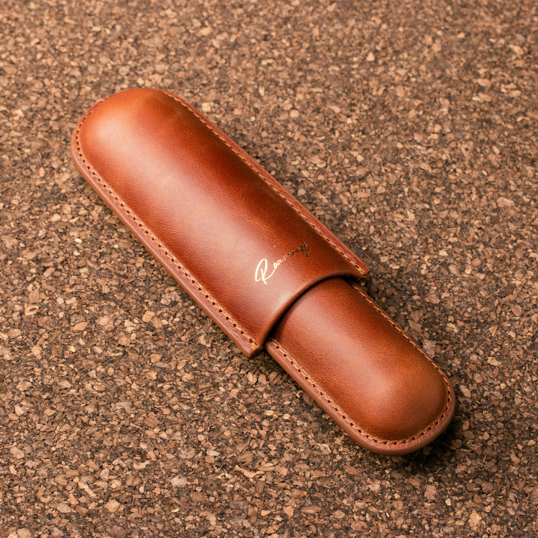 Leather Cigar Case for 1 - Tobacco
