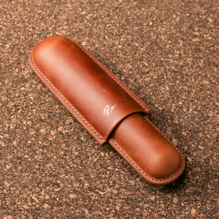 Leather Cigar Case for 1 - Tobacco