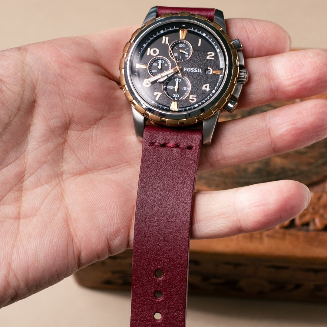 Leather Watch Strap - Plum