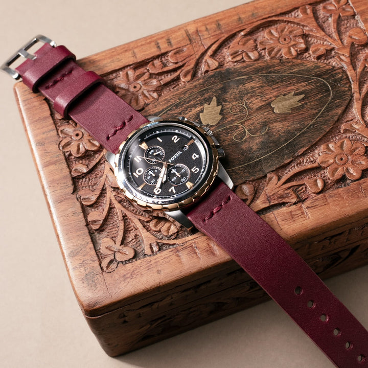 Leather Watch Strap - Plum