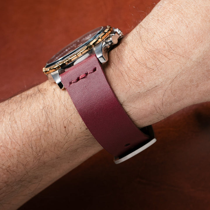 Leather Watch Strap - Plum