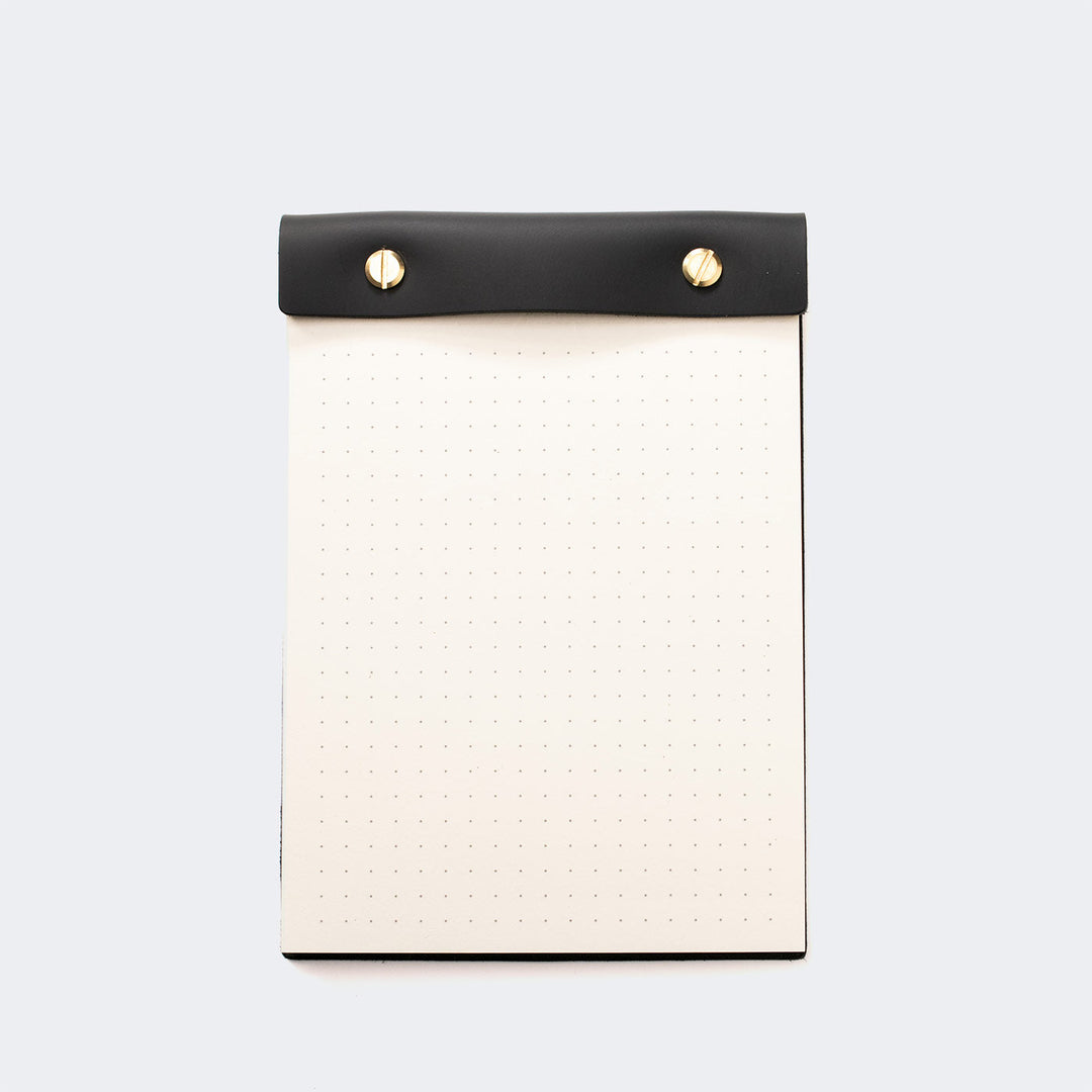 Leather A6 Notepad Black