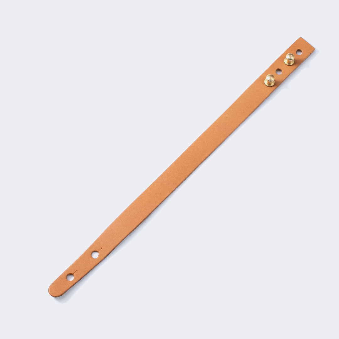 Adjustable Minimalist Thin Leather Bracelet Apricot