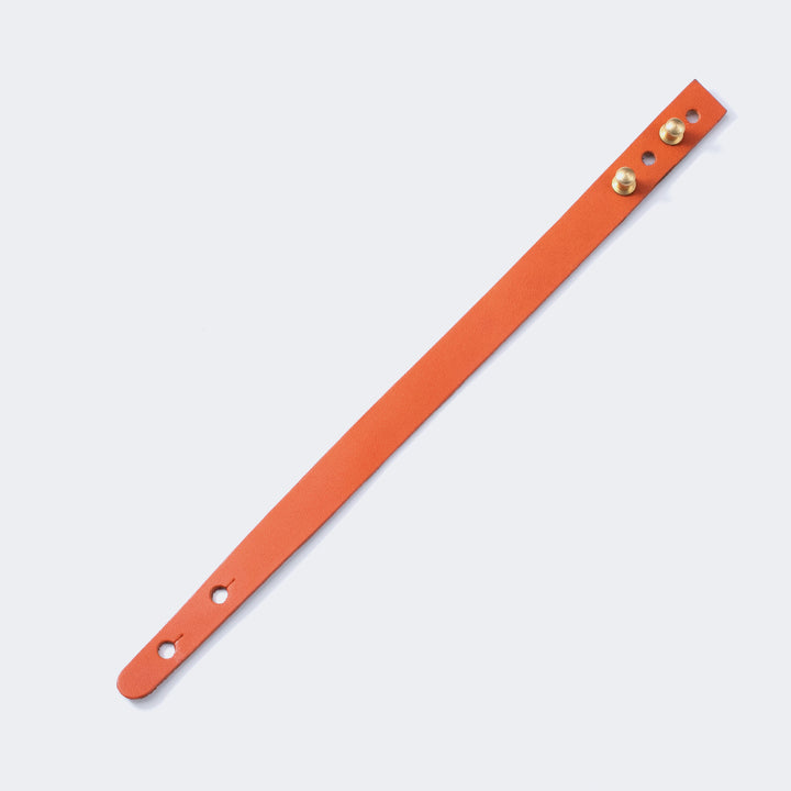 Adjustable Minimalist Thin Leather Bracelet Orange 