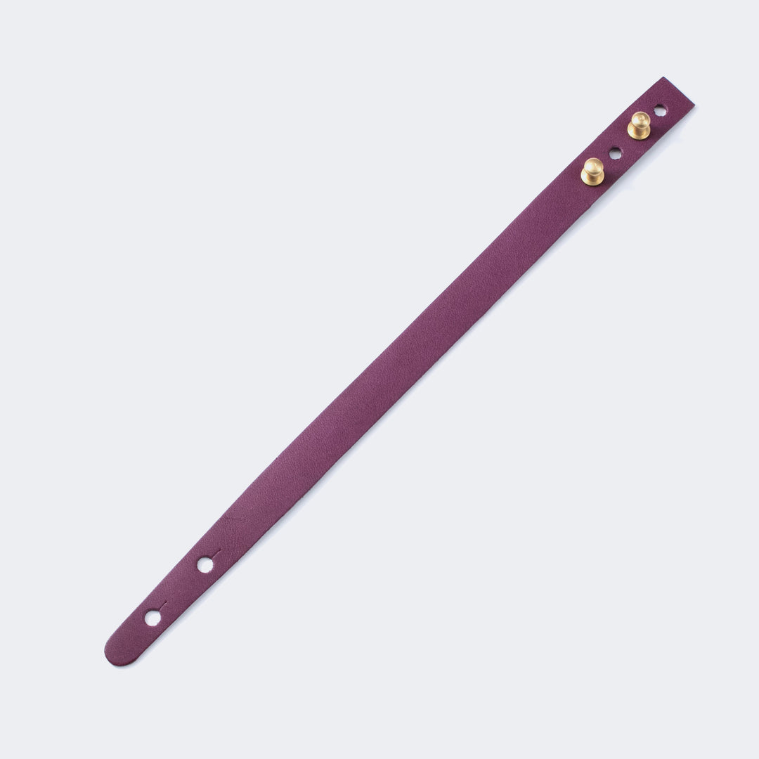 Adjustable Minimalist Thin Leather Bracelet Purple