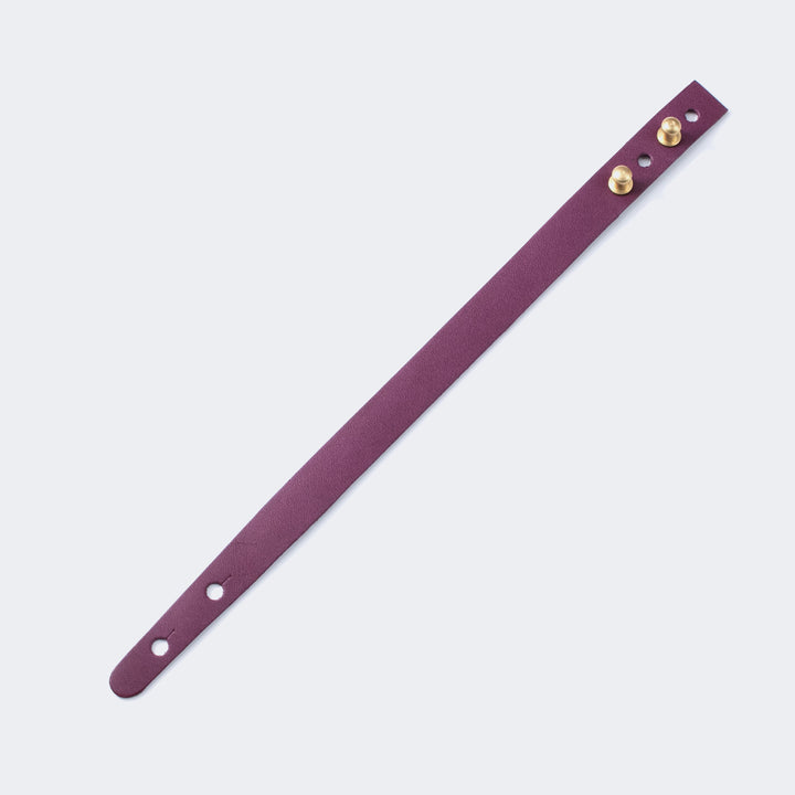 Adjustable Minimalist Thin Leather Bracelet Purple