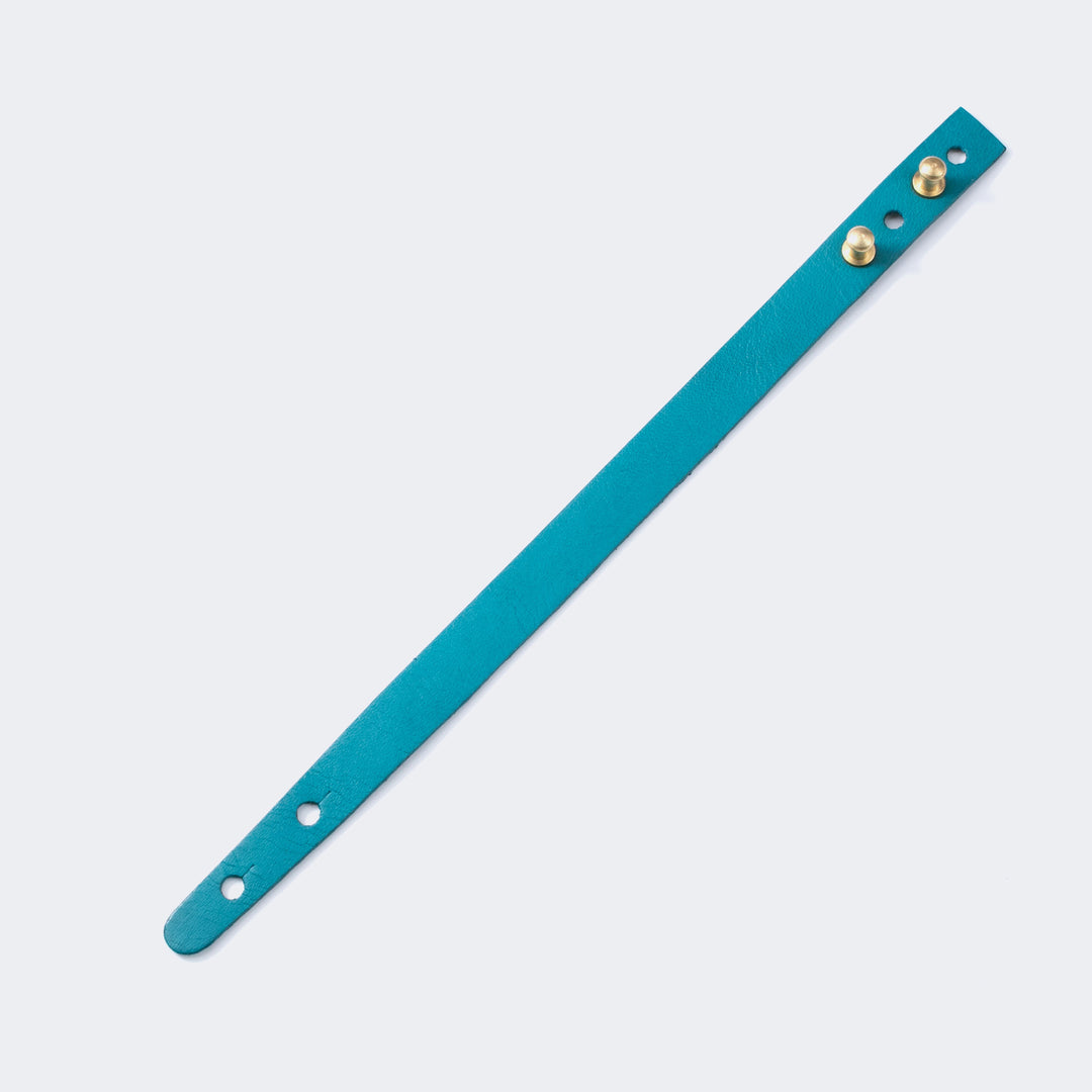 Adjustable Minimalist Thin Leather Bracelet Sky 