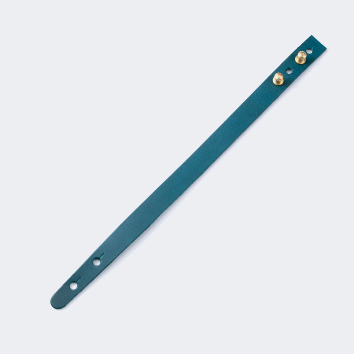 Adjustable Minimalist Thin Leather Bracelet Teal