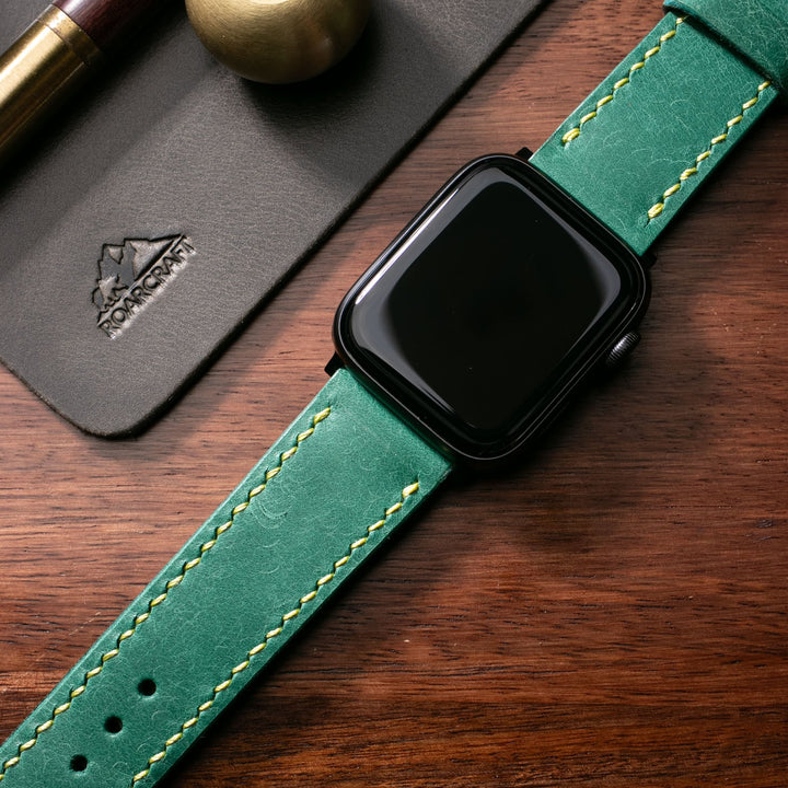 Custom Made Leather Watch Strap - Smooth Teal Pueblo