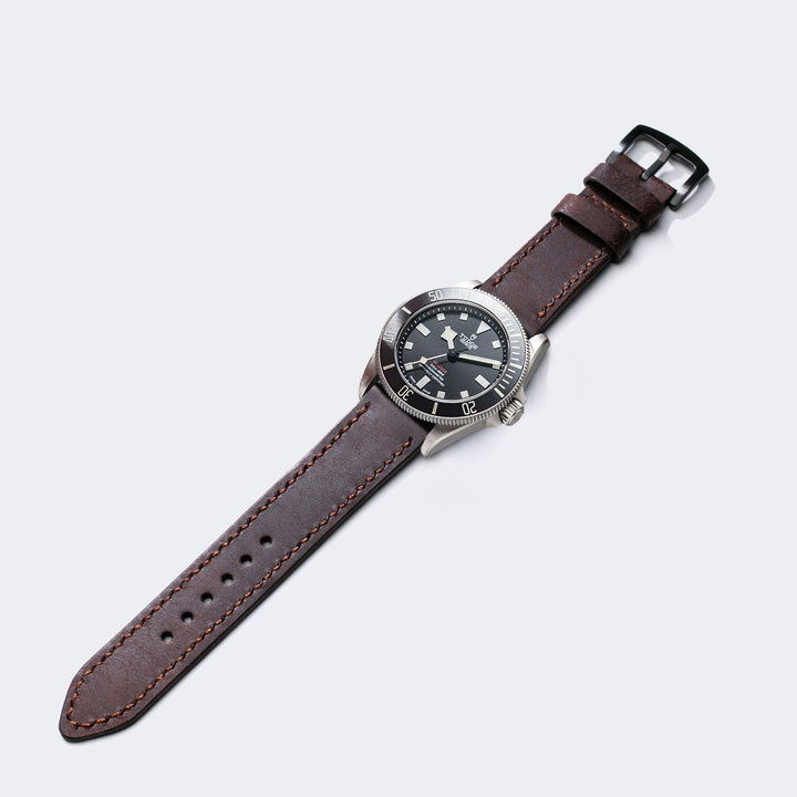 Custom Made Leather Watch Strap - Rustic Brown Pueblo