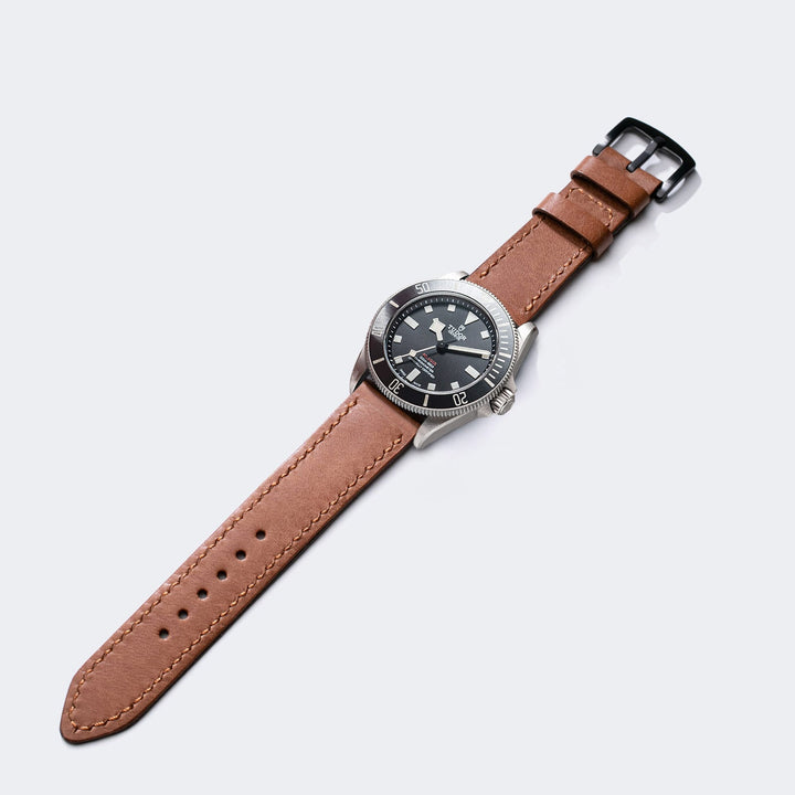 Custom Made Leather Watch Strap - Hazelnut Pueblo