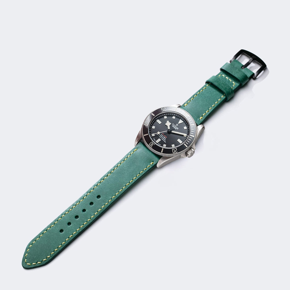 Custom Made Leather Watch Strap - Smooth Teal Pueblo