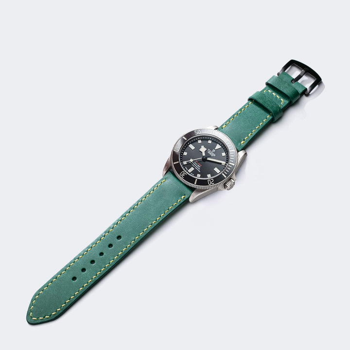 Custom Made Leather Watch Strap - Smooth Teal Pueblo