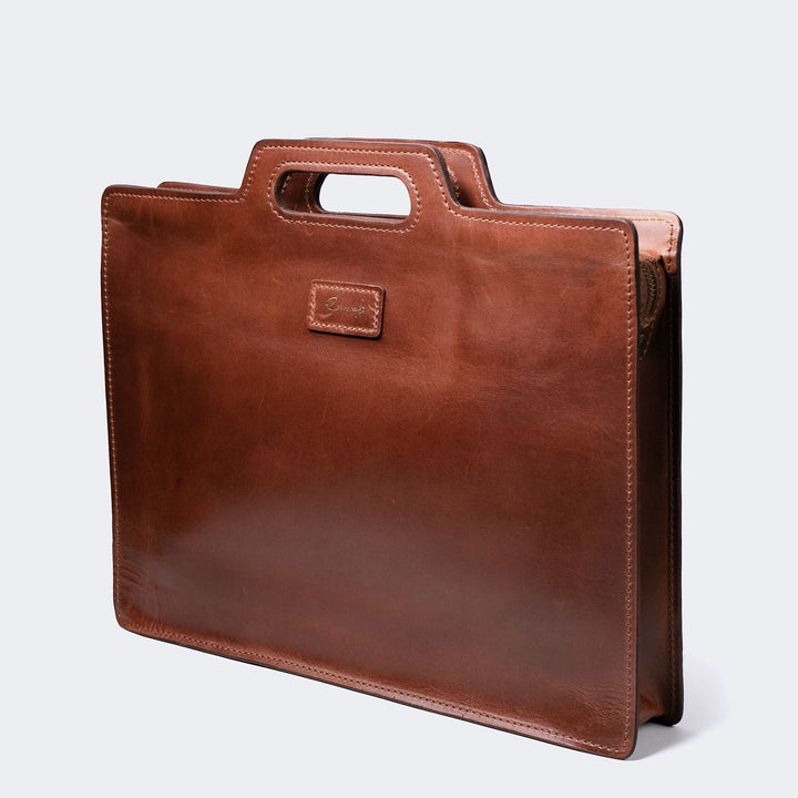 Leather Briefcase Brown 