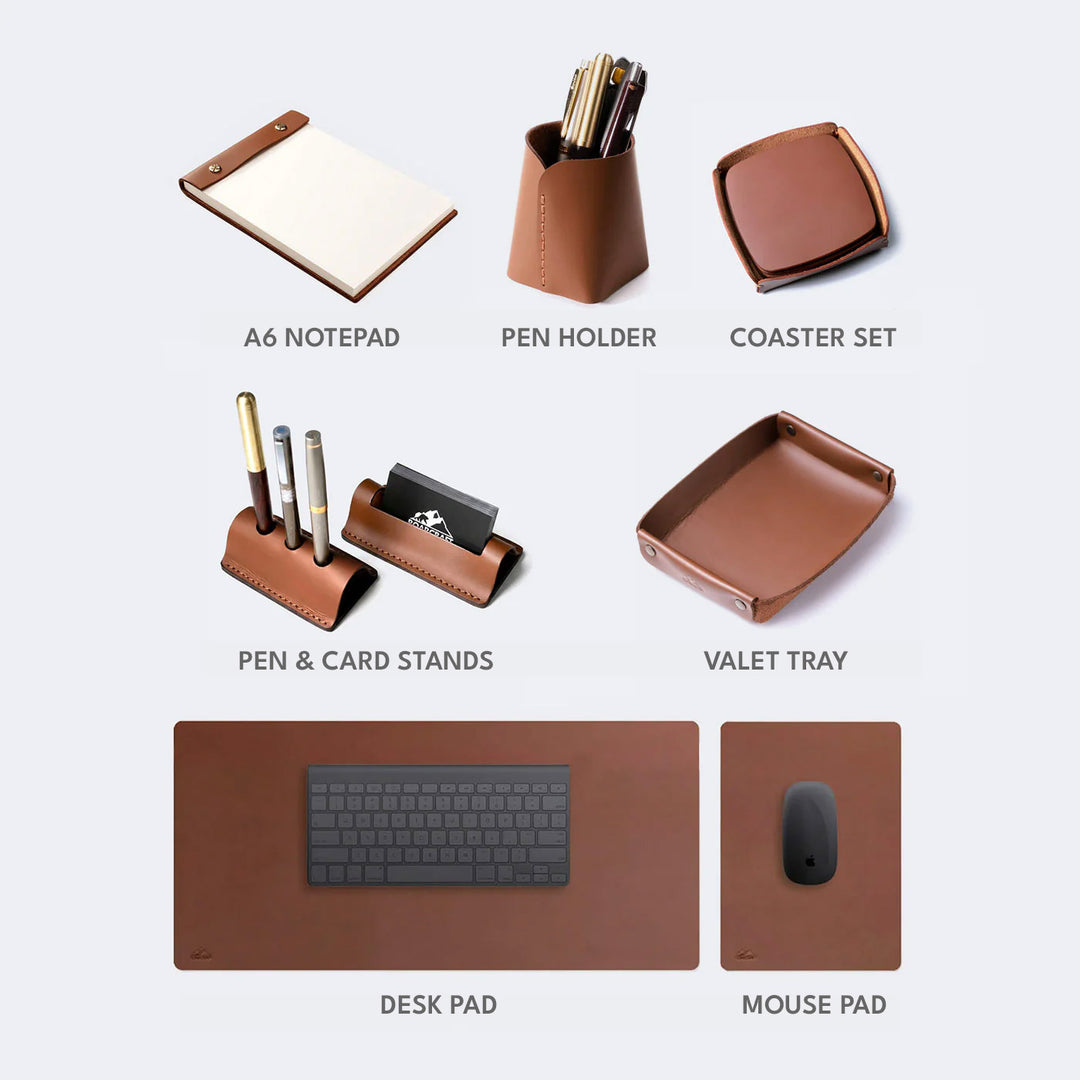 All-In Leather Office Desk Set
