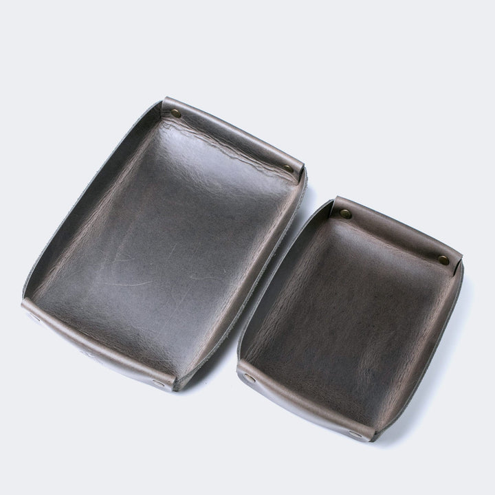 Leather Valet Tray Gray