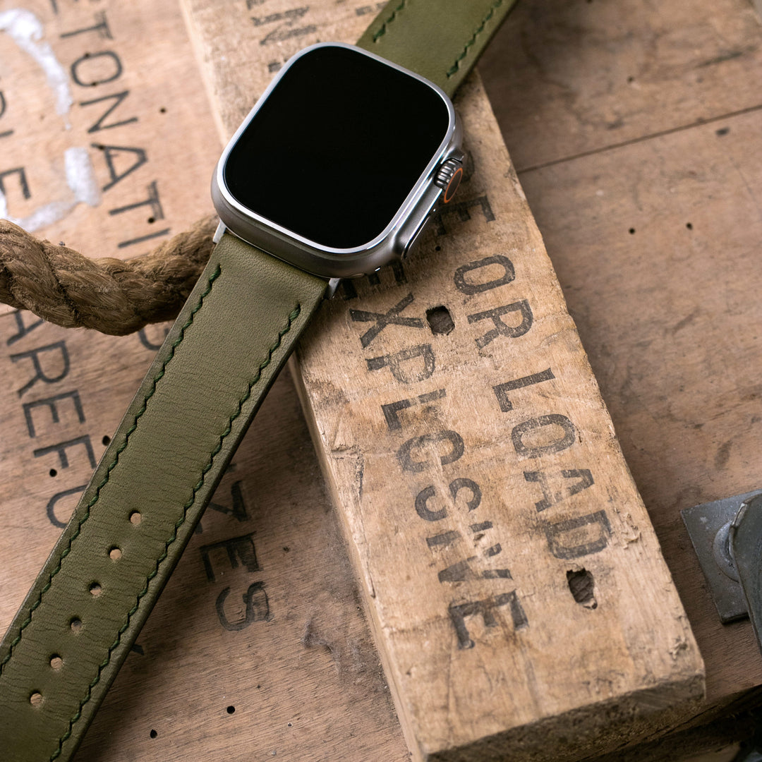VegTan Leather Apple Watch Strap - Olive