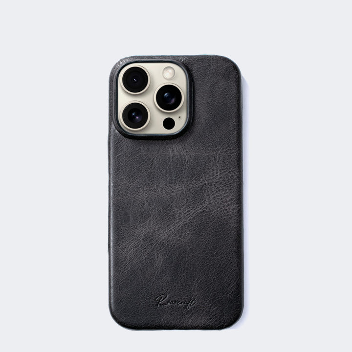 iPhone Leather Wrapped Case Coal