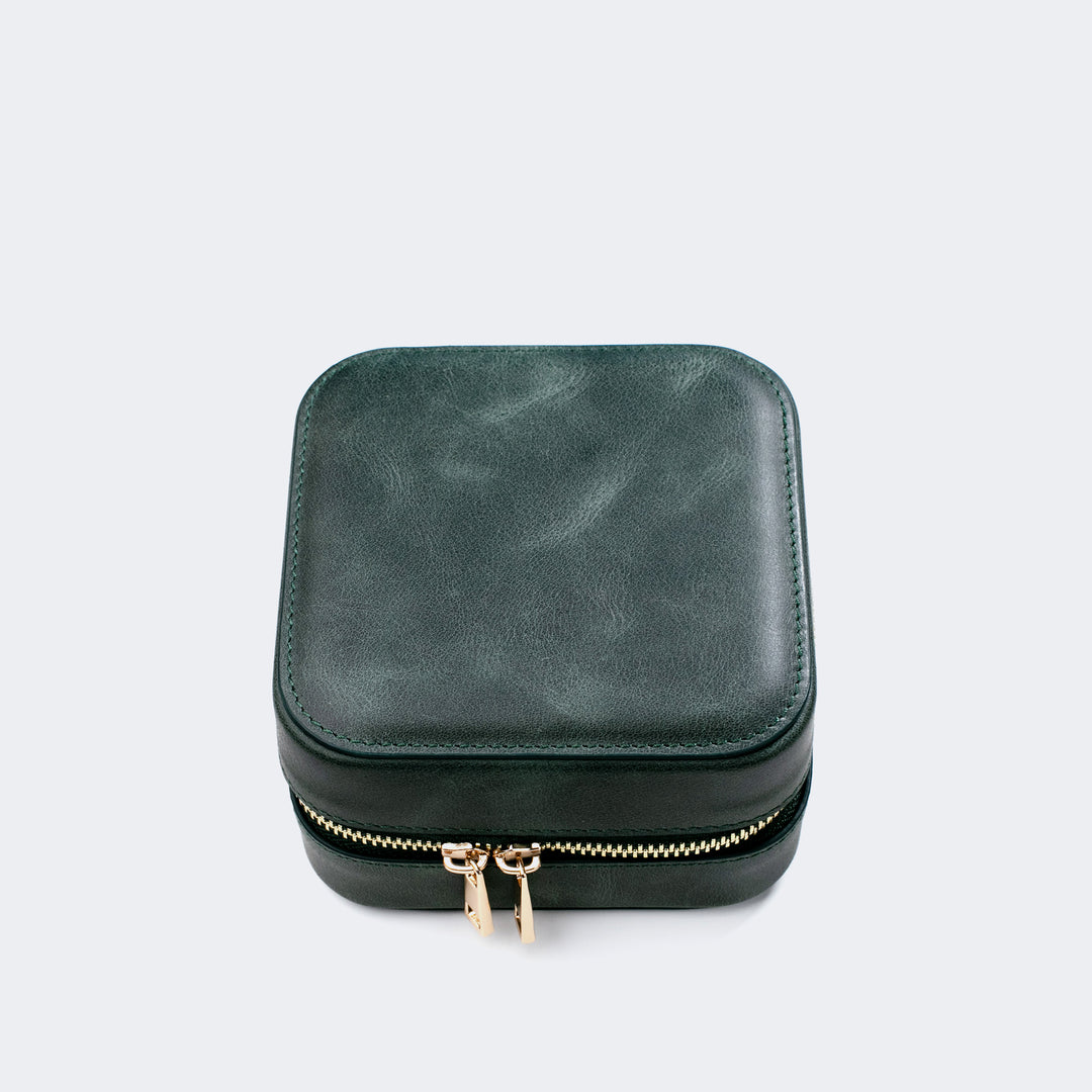 Leather Travel Jewelry Case - Emerald Default Title 