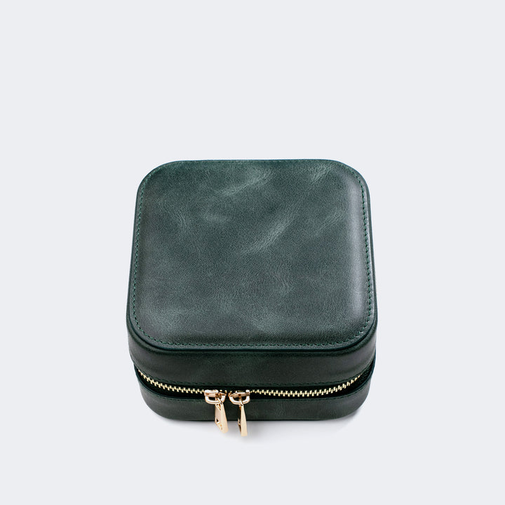 Leather Travel Jewelry Case - Emerald Default Title 