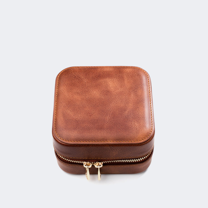 Leather Travel Jewelry Case - Tobacco Default Title 