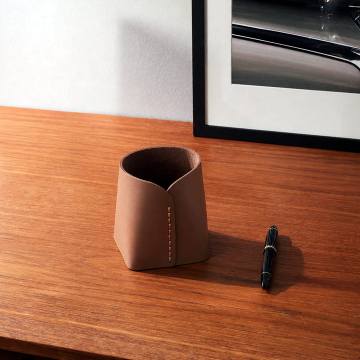 Leather Pen Holder Pot