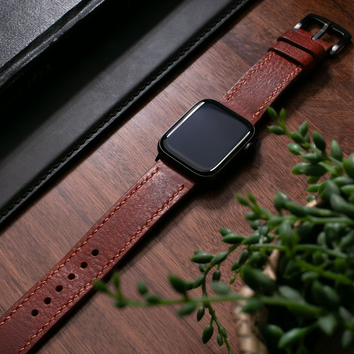 Custom Made Apple Watch Strap - Burgundy