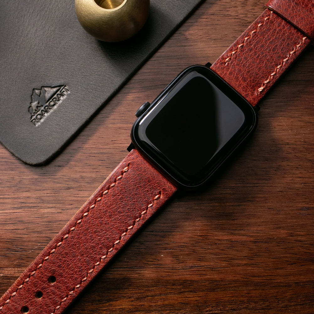 Custom Made Apple Watch Strap - Burgundy