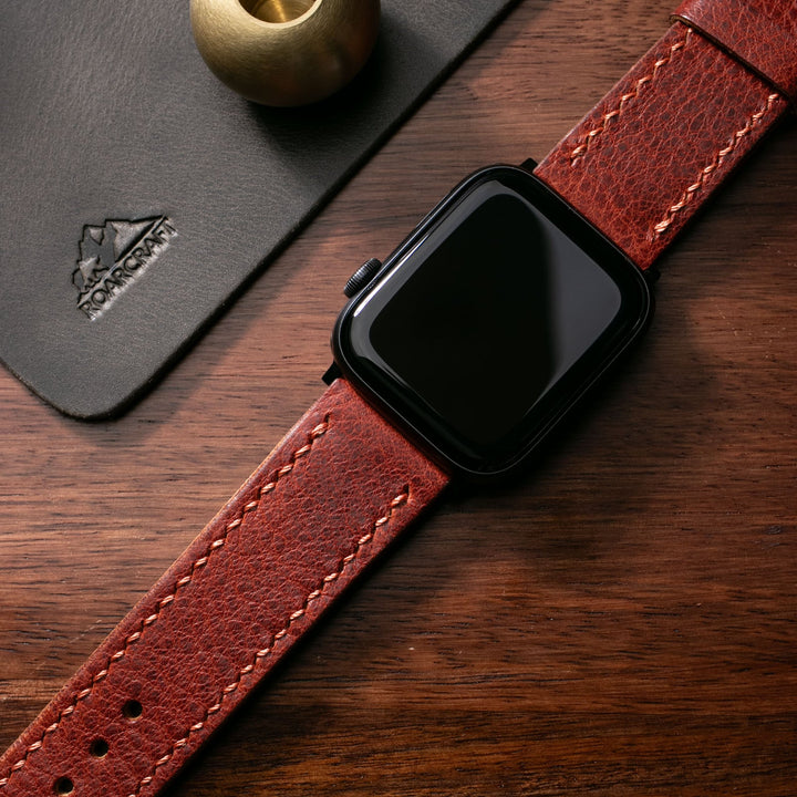 Custom Made Apple Watch Strap - Burgundy