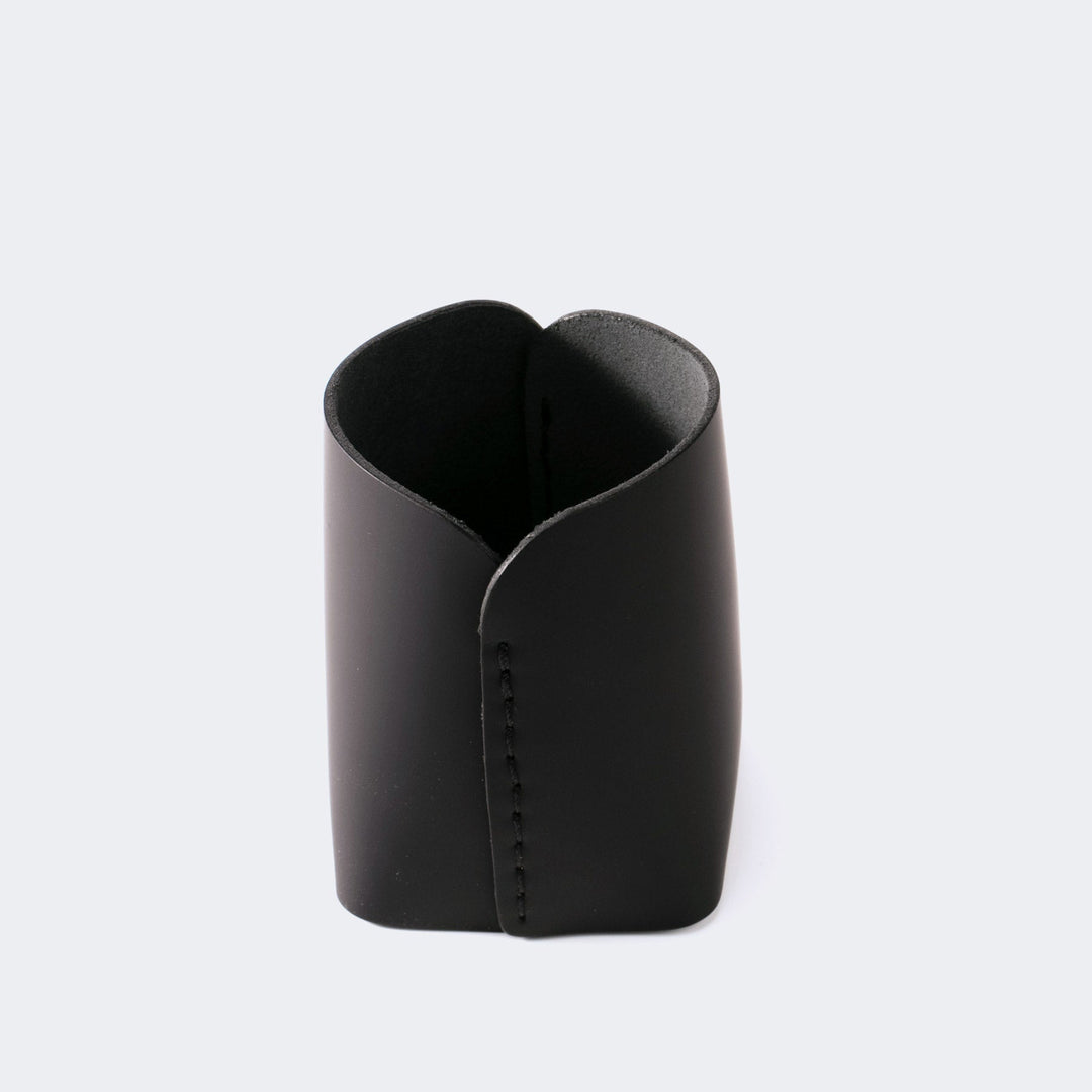 Leather Pen Holder Pot Black