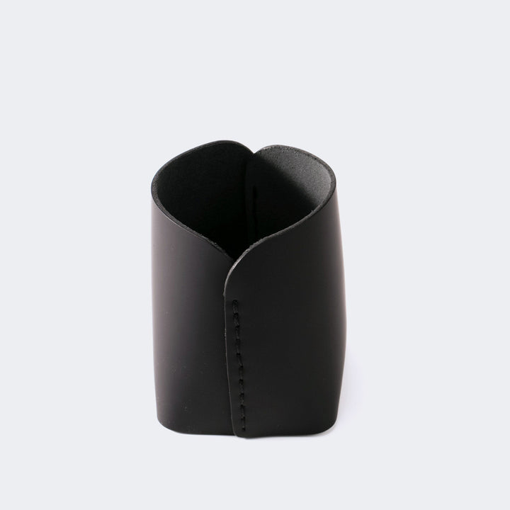Leather Pen Holder Pot Black